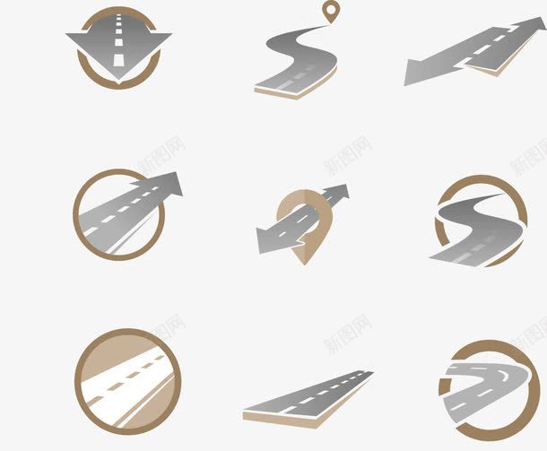 手绘道路图标矢量图ai_新图网 https://ixintu.com LOGO 图标 手绘 道路 矢量图