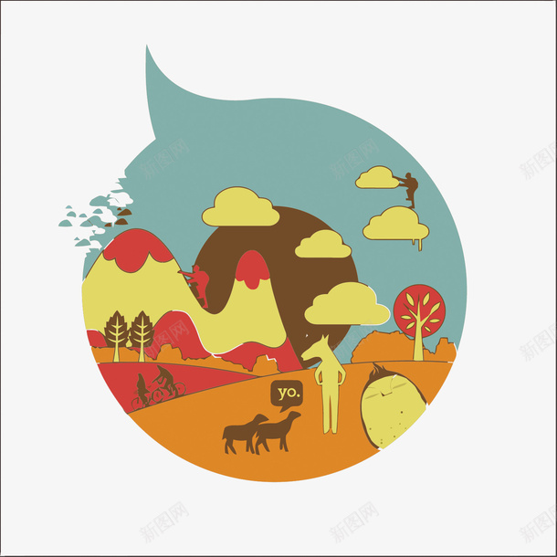 简约的风景画矢量图eps免抠素材_新图网 https://ixintu.com 卡通 复古 山矢量 手绘 风景 风景PNG矢量图 风景免扣PNG图 矢量图