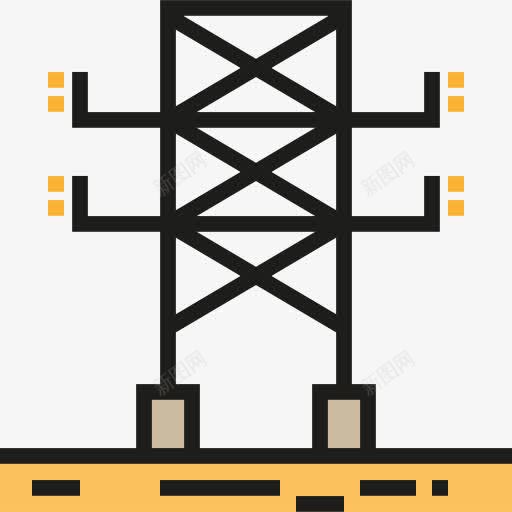 电塔图标png_新图网 https://ixintu.com 发明 塔 建筑与城市 技术 电力 电塔 电气