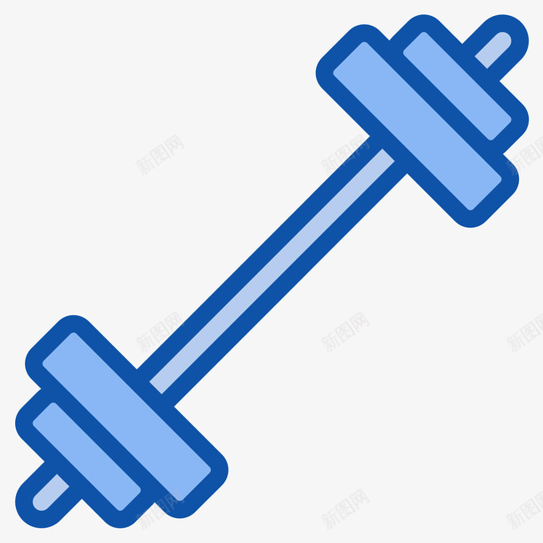 卡通蓝色线条健身器材杠铃png免抠素材_新图网 https://ixintu.com 健身器材 卡通 杠铃 线条 蓝色
