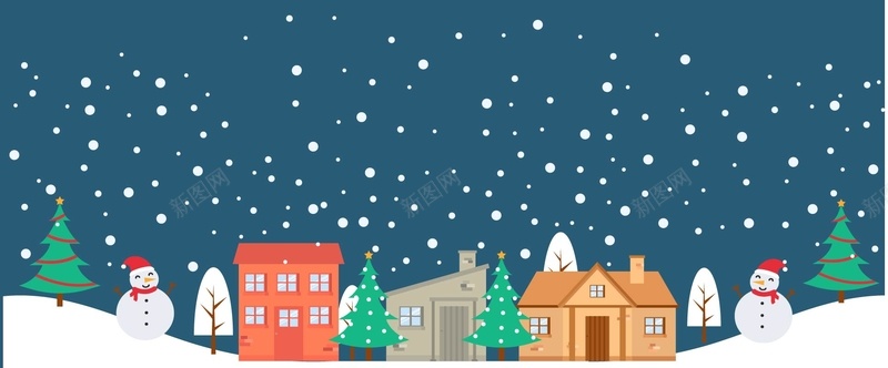 蓝色冬季下雪淘宝卡通下雪banner矢量图ai设计背景_新图网 https://ixintu.com 下雪 冬天 冬季 几何 卡通 房子 树 蓝色 雪 雪人 矢量图