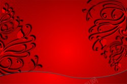 中国风大红色花纹海报壁纸素材