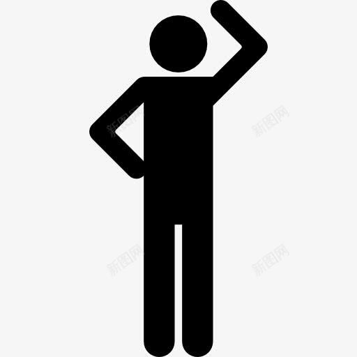一只手的轮廓图标png_新图网 https://ixintu.com 人 人的剪影 手 手臂 扬臂 抬起手