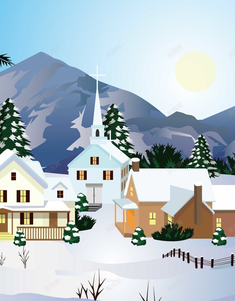 冬至雪屋背景装饰矢量图ai设计背景_新图网 https://ixintu.com 冬至 卡通 手绘 矢量背景装饰 童趣 雪屋 矢量图