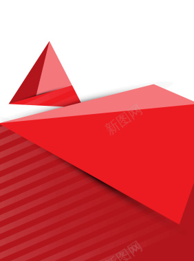 红色几何扁平背景矢量图背景