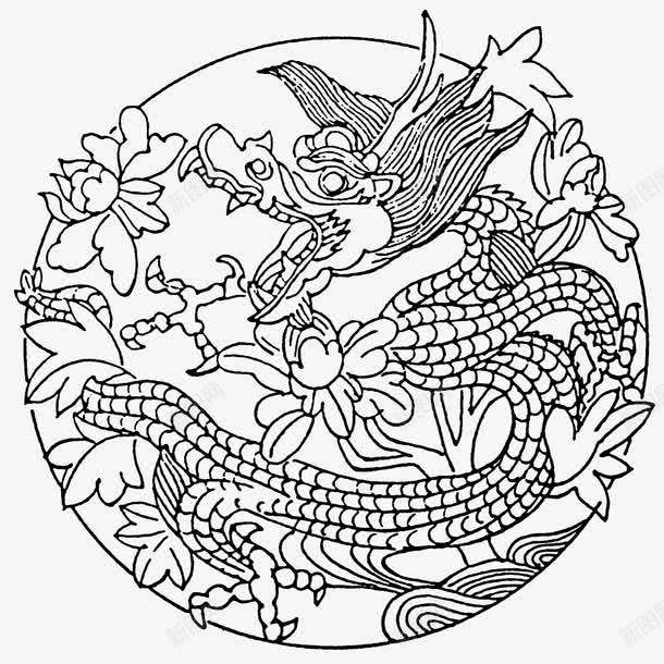 中国龙纹png免抠素材_新图网 https://ixintu.com 中国龙纹 动物花纹 古典 底纹边框 祥龙图案