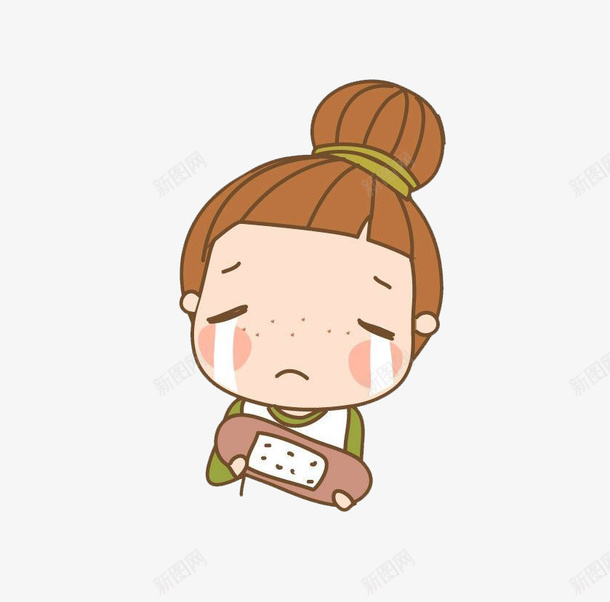 抱着键盘哭泣的小女孩png免抠素材_新图网 https://ixintu.com 卡通 哭泣 哭泣的人 小女孩 键盘