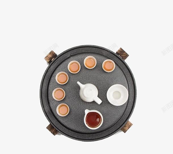 铁斑茶壶茶杯茶盘套装png免抠素材_新图网 https://ixintu.com 产品实物 日用百货 茶盘套装
