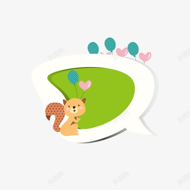 动物卡通边框语音框png免抠素材_新图网 https://ixintu.com 对话框 小老虎 气球装饰 语音气泡 语音聊天