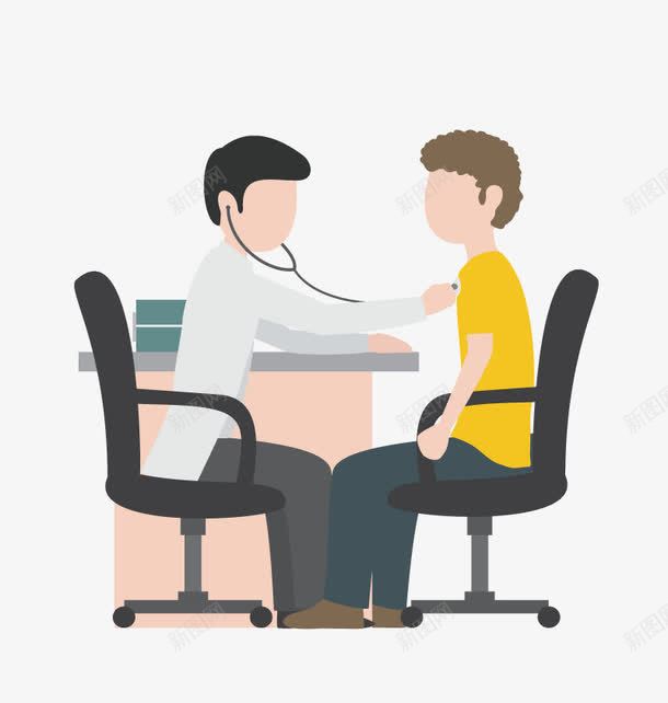 医生会诊png免抠素材_新图网 https://ixintu.com 免扣png 免费png 医疗 听诊器 男性 病人
