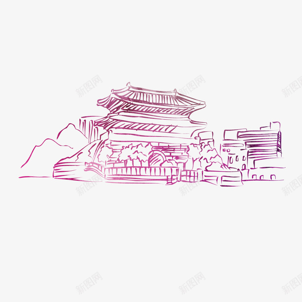手绘旅游景点矢量图ai免抠素材_新图网 https://ixintu.com png图 卡通设计 天安门 平面设计 手绘设计 矢量文件 设计 矢量图