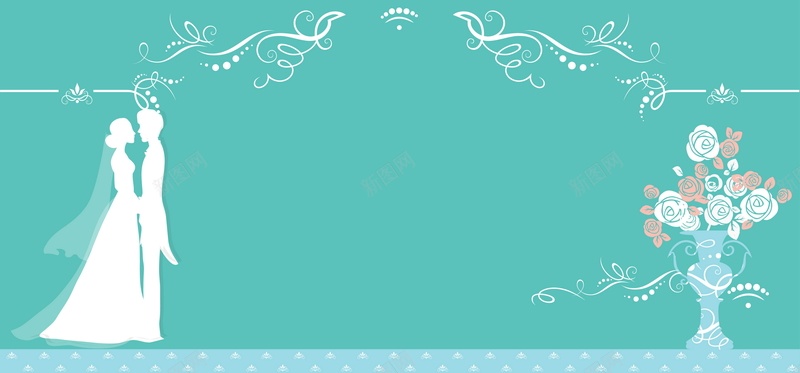 蓝色情侣矢量图ai设计背景_新图网 https://ixintu.com 几何 婚庆 情侣 扁平 渐变 结婚 花朵 蓝色 矢量图