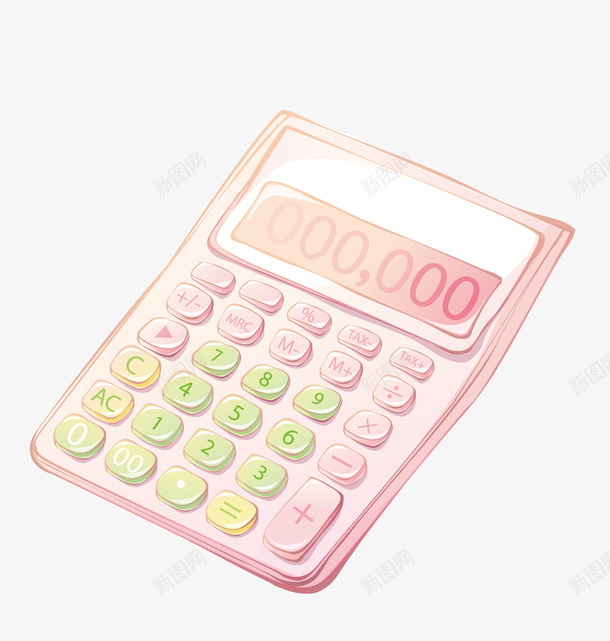 粉色计算器矢量图eps免抠素材_新图网 https://ixintu.com 卡通物件 粉色学习用具 计算器 矢量图
