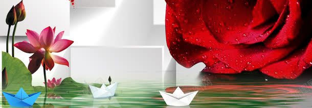D背景墙jpg设计背景_新图网 https://ixintu.com 大气 时尚 清新 荷花