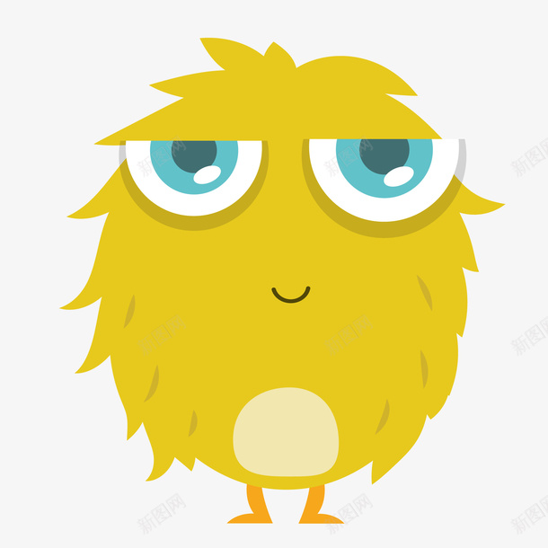 卡通微笑的绿色怪兽矢量图ai免抠素材_新图网 https://ixintu.com 卡通 可爱 大眼仔 大眼睛 微笑 怪兽 毛发 矢量图 绿色