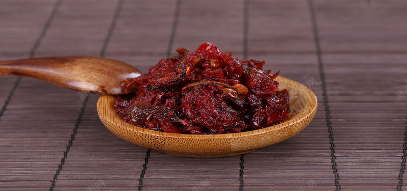 淘宝食品辣椒酱素食海报背景jpg设计背景_新图网 https://ixintu.com 实拍 摄影 文艺 木勺 素食文化 辣椒 辣椒酱 餐饮