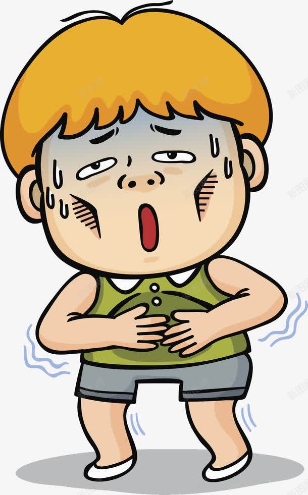 难受男孩png免抠素材_新图网 https://ixintu.com 人物画 卡通任务 卡通手绘 水彩画 装饰图案 难受男孩