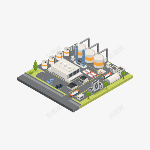 工厂模型png免抠素材_新图网 https://ixintu.com png图形 png装饰 工厂 建筑物 手绘 模型 装饰