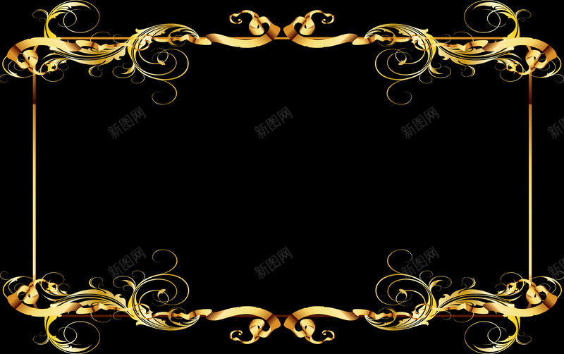 金色质感花纹边框背景矢量图ai设计背景_新图网 https://ixintu.com 纹理 背景 花纹边框 质感 金色 矢量图