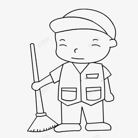 卡通环卫工人png免抠素材_新图网 https://ixintu.com 人 卡通 扫把 环卫工 环卫工人 简笔