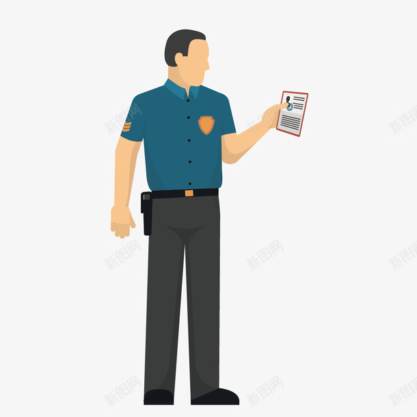 卡通机场安检员png免抠素材_新图网 https://ixintu.com 卡通 安检员 男性 职业