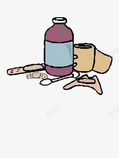 消毒水和卫生纸png免抠素材_新图网 https://ixintu.com 医疗 卡通 图片 素材