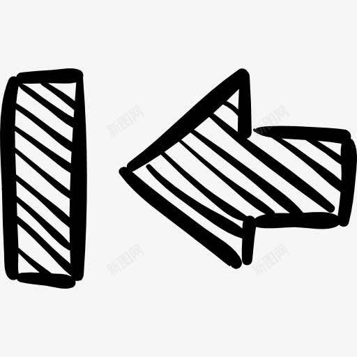 第一首描绘多媒体按钮图标png_新图网 https://ixintu.com 勾勒 多媒体 左 左箭头 手绘 按钮 第一轨道 箭头 素描