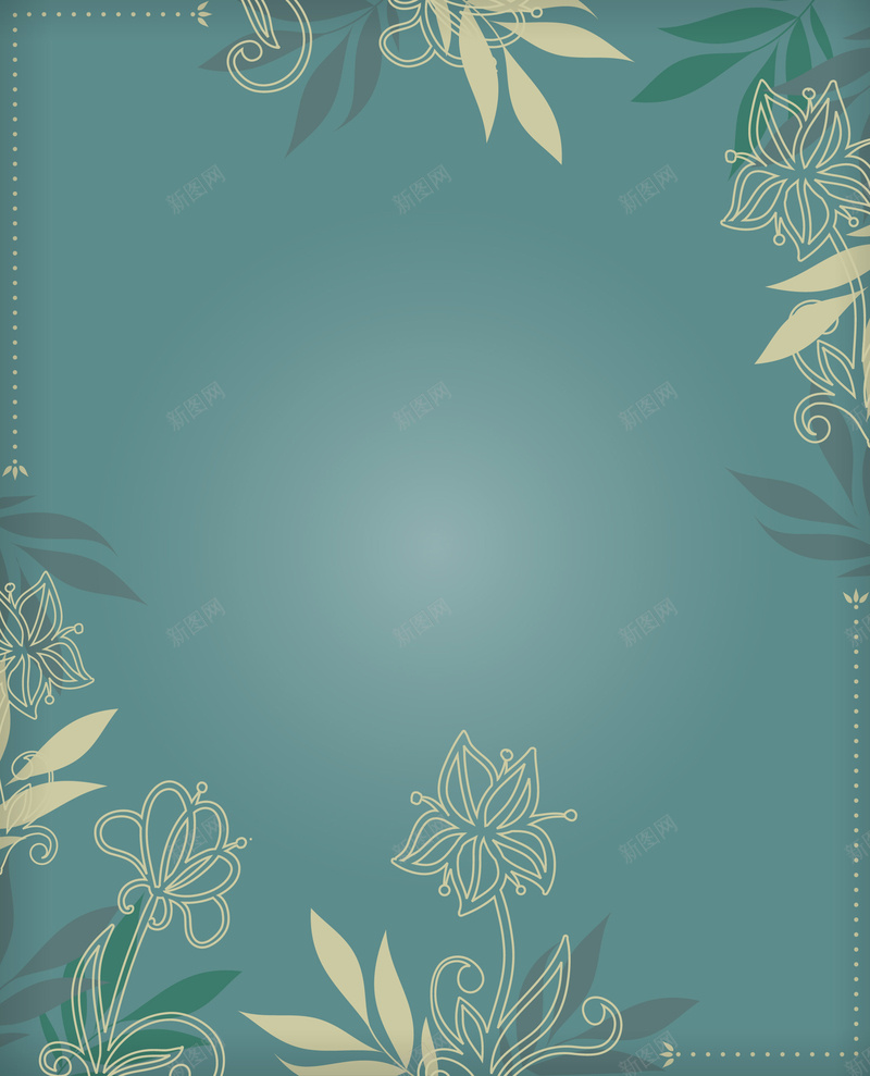 矢量花朵海报背景图ai设计背景_新图网 https://ixintu.com 小清新 文艺 海报 矢量 简约 花朵 蓝绿 矢量图