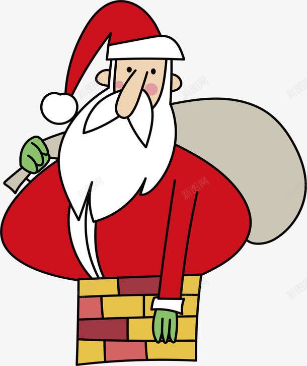 爬烟囱的圣诞老人png免抠素材_新图网 https://ixintu.com merryChristma merryChristmas 圣诞老人 圣诞节 爬烟囱 矢量png 送礼物
