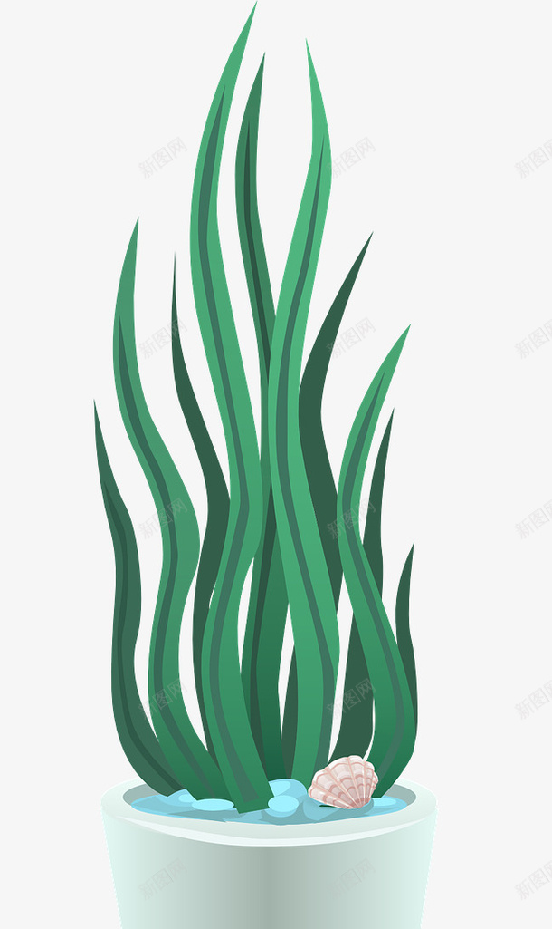 绘制春天里生长的一盆绿植psd免抠素材_新图网 https://ixintu.com 春天 生长 绘制 绿植