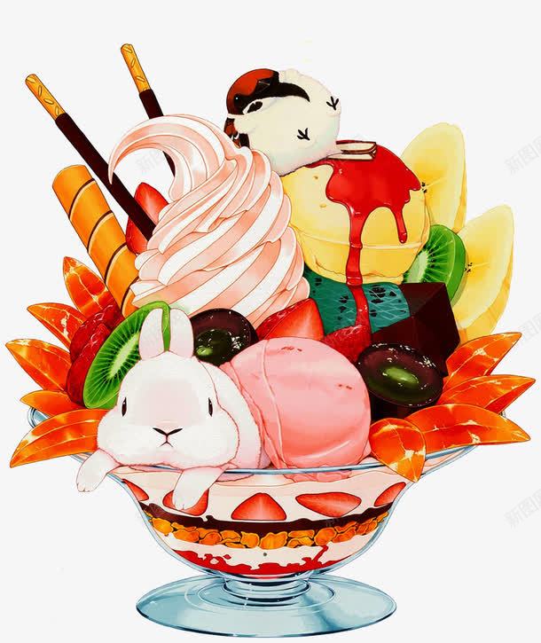 冰淇淋塑料盆全宴装饰png免抠素材_新图网 https://ixintu.com 全宴 冰淇淋 美食 装饰素材