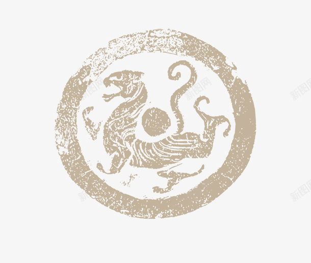 老虎印纹png免抠素材_新图网 https://ixintu.com 老虎跑动印纹