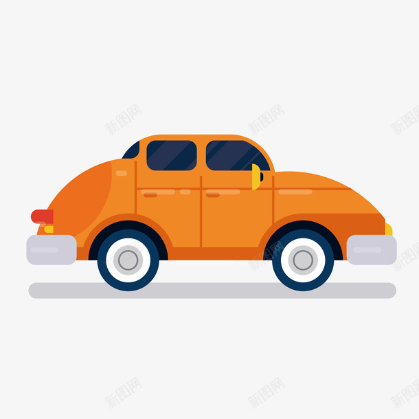 小清新黄色轿车矢量图eps免抠素材_新图网 https://ixintu.com 交通工具 出租车 卡通 小清新 彩色 汽车 简约 车辆 轿车 矢量图