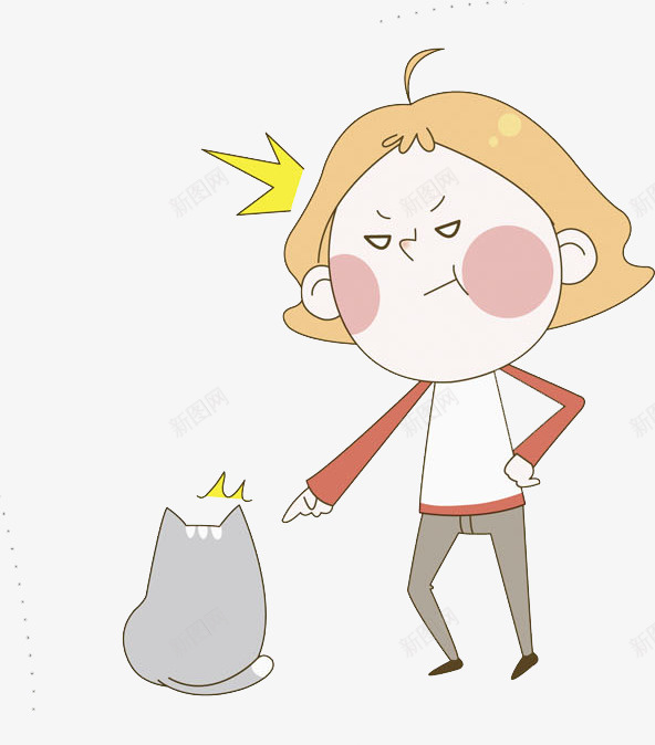 指责女孩png免抠素材_新图网 https://ixintu.com 卡通人物 卡通手绘 指着人骂 指责女孩 水彩画 肖像画 装饰图案