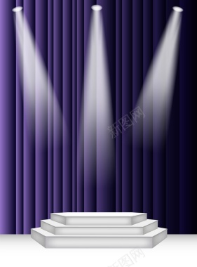 矢量紫色舞台梦幻背景背景