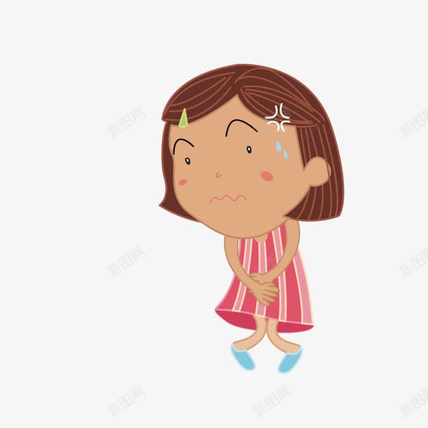 紧张的小女孩png免抠素材_新图网 https://ixintu.com png图形 png装饰 卡通 小女孩 紧张 装饰