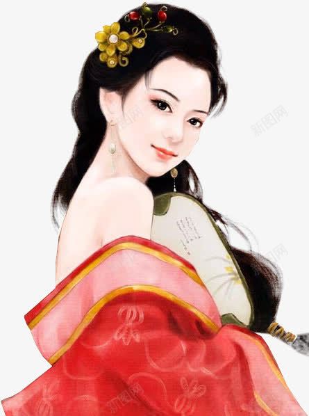 手绘古风持扇青楼女子png免抠素材_新图网 https://ixintu.com 古风 女子 手绘 持扇 青楼
