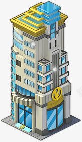 银行建筑物手绘png免抠素材_新图网 https://ixintu.com 建筑物 银行