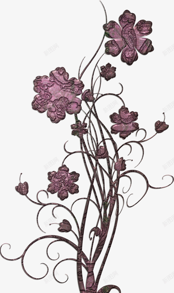 花png免抠素材_新图网 https://ixintu.com PNG 海报 紫色 花 装饰品