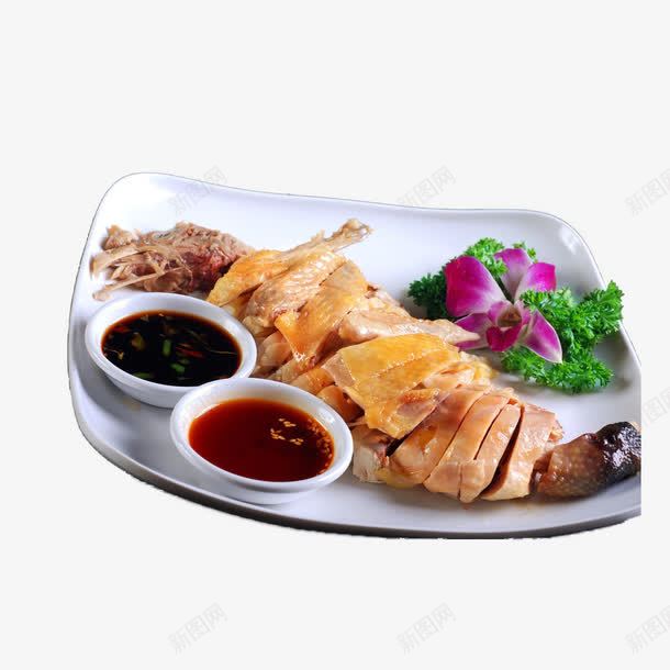 蘸酱白斩鸡png免抠素材_新图网 https://ixintu.com 味道鲜美 家常菜 招待好友 白切鸭 皮黄肉白 肥嫩鲜美 蘸酱