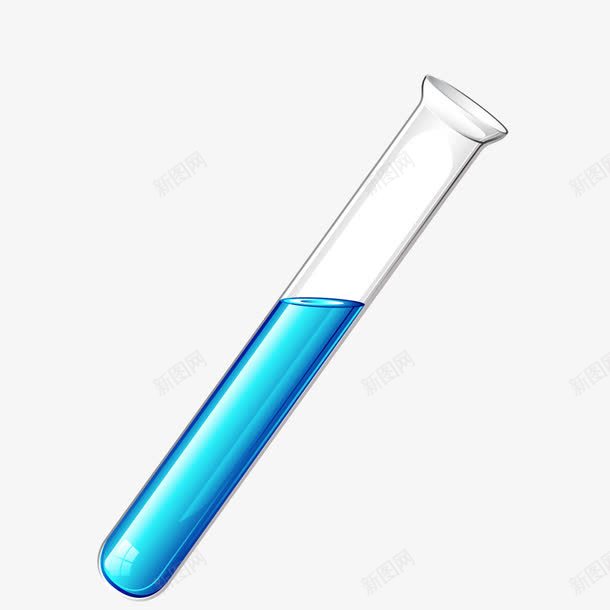 蓝色科学实验试管png免抠素材_新图网 https://ixintu.com 实验 科学 科学实验 蓝色 试管