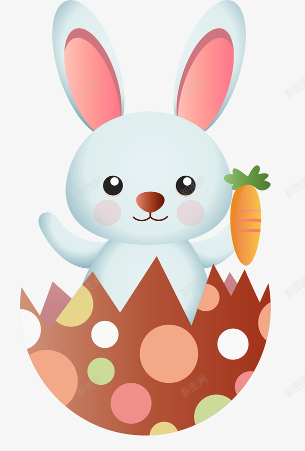 胡萝卜小白兔矢量图ai免抠素材_新图网 https://ixintu.com 卡通动物 小白兔 水彩画 肖像画 萌宠 装饰图案 矢量图