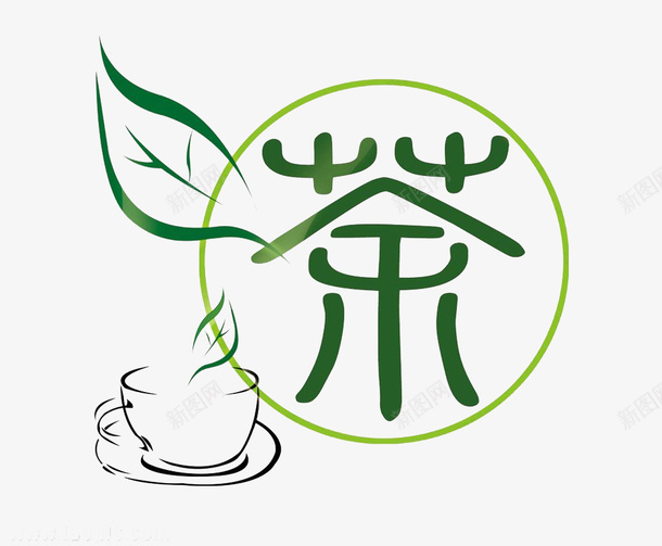 绿色简笔画茶psd免抠素材_新图网 https://ixintu.com 简笔画 简约 绿色 茶