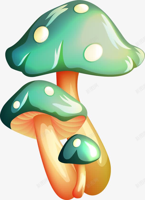 蓝色卡通蘑菇装饰图案png免抠素材_新图网 https://ixintu.com 免抠PNG 卡通 蓝色 蘑菇 装饰图案