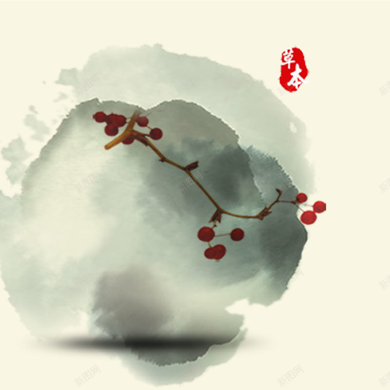 水墨国画主图psd设计背景_新图网 https://ixintu.com 中国风 主图 国画 水墨