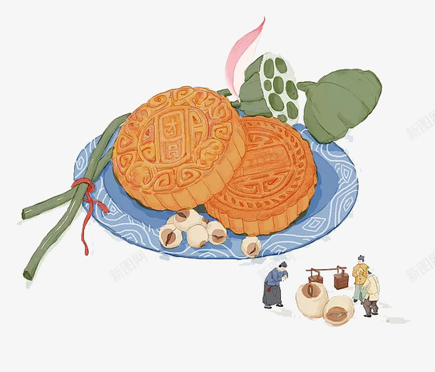 盘子上的月饼png免抠素材_新图网 https://ixintu.com png图形 png装饰 月饼 盘子 莲子 装饰 食物