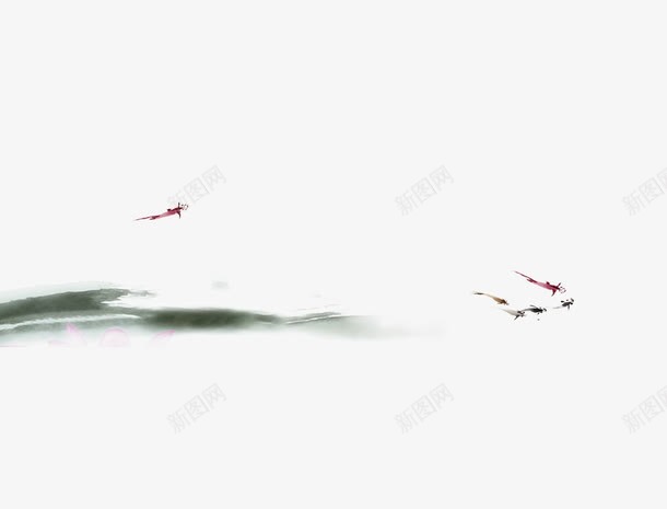 中国风png免抠素材_新图网 https://ixintu.com 中国风 书法墨汁 水墨画 笔迹 鱼儿