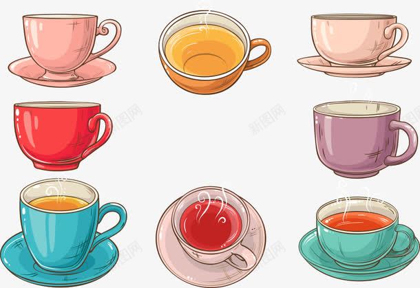 彩色茶杯中的红茶png免抠素材_新图网 https://ixintu.com 卡通红茶 彩色茶杯 矢量红茶 矢量茶杯 红茶 茶杯