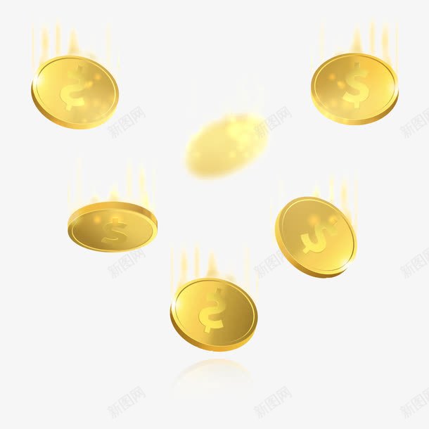 天落金币钱png免抠素材_新图网 https://ixintu.com eps 天降金钱 赏金 金币 铜板