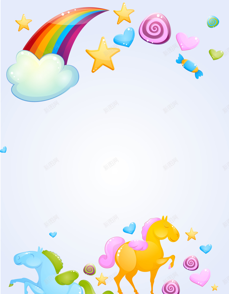 卡通彩虹海报背景矢量图ai设计背景_新图网 https://ixintu.com 卡通彩虹 卡通海报 娱乐海报 娱乐背景 手绘海报 文艺海报 清新 独角兽 矢量图